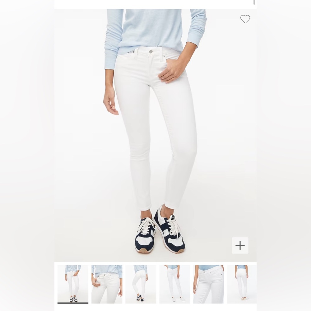 NWT J Crew Factory 8” mid rise skinny, white, 28